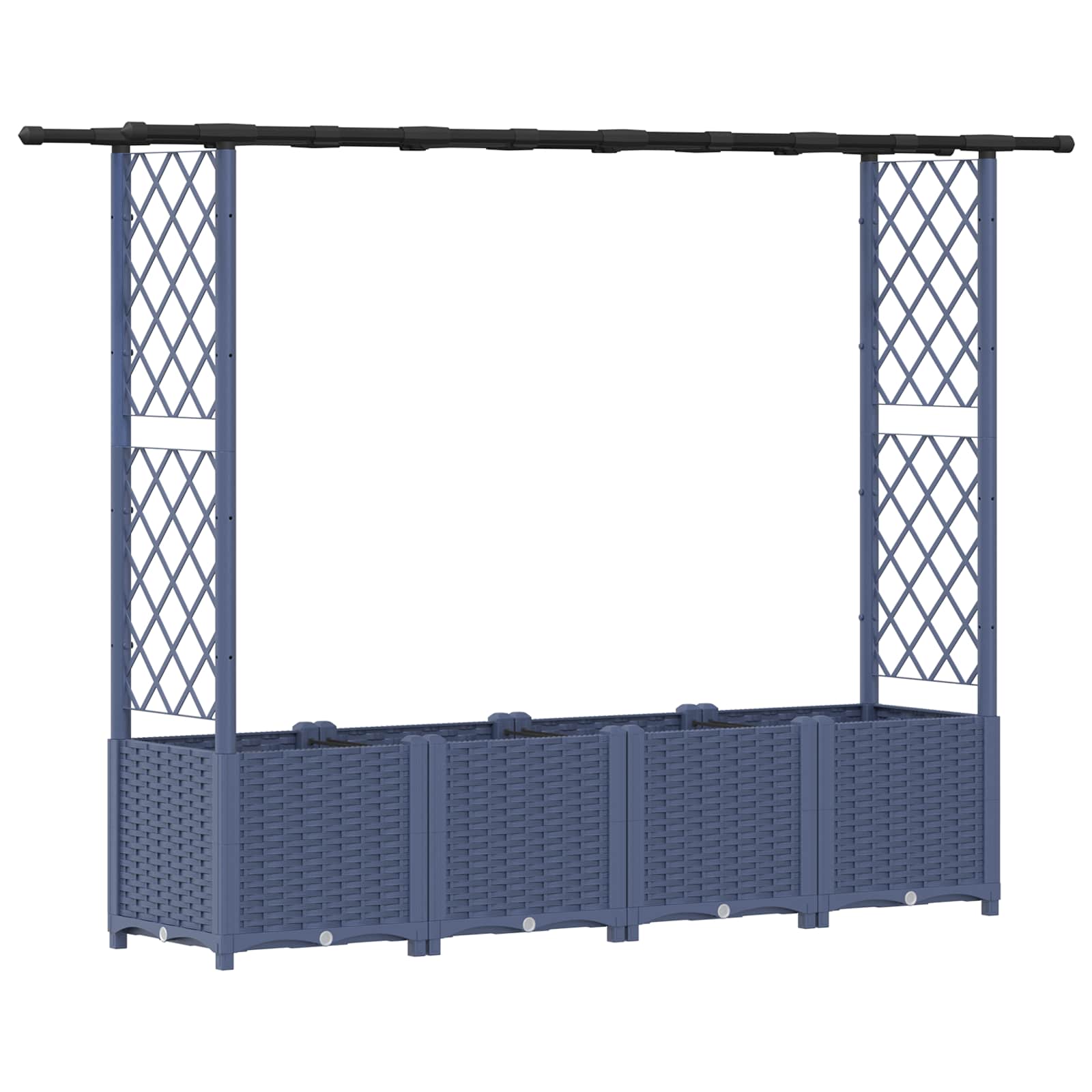 Cama elevada com treliça e telhado cinzento 203 x 40 x 136 cm