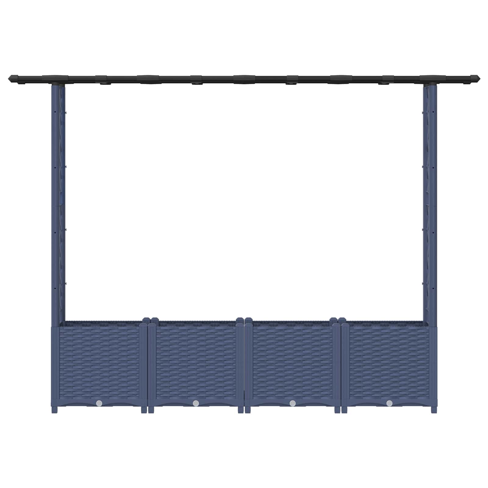Cama elevada com treliça e telhado cinzento 203 x 40 x 136 cm