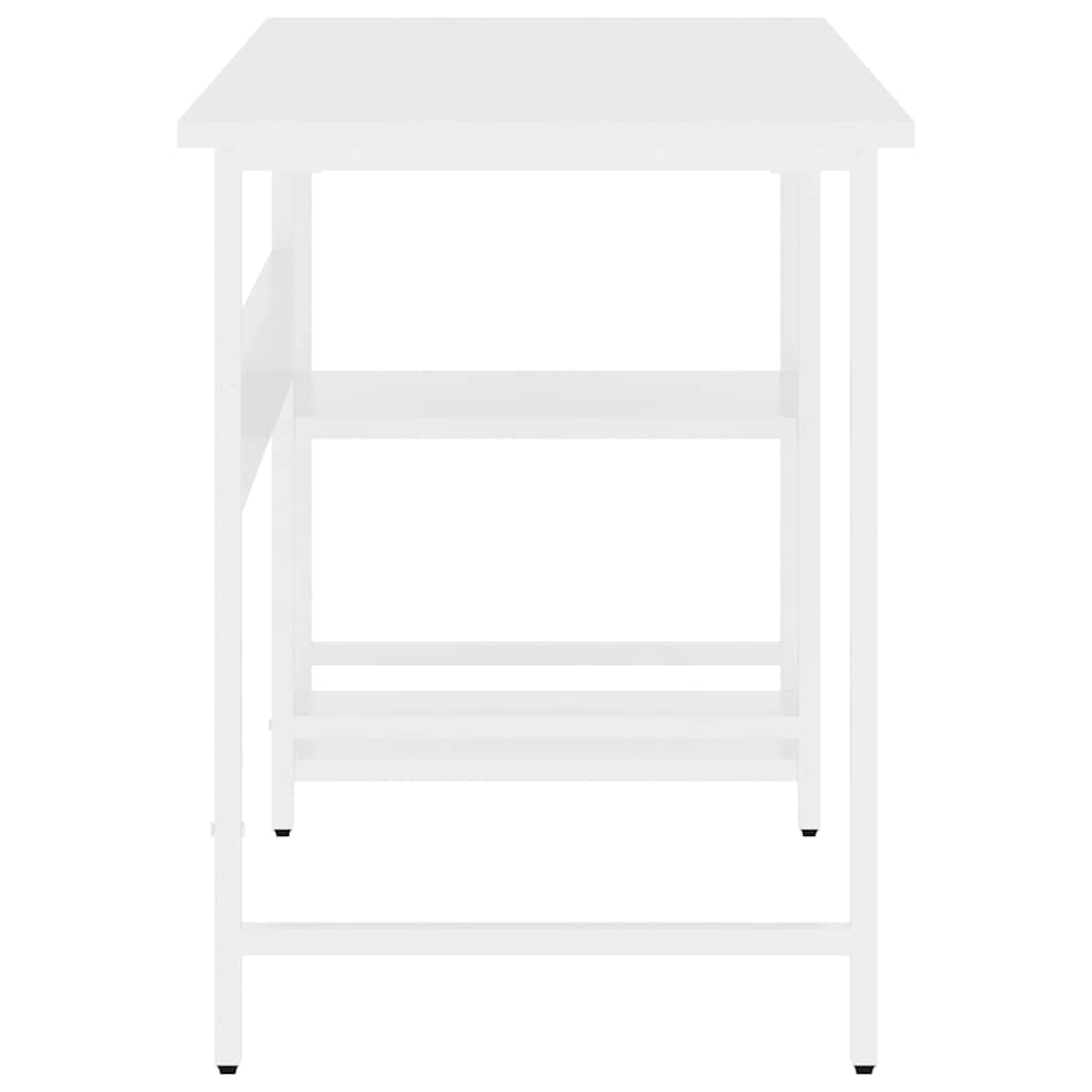 Secretária de computador 105x50x72 cm MDF e metal branco