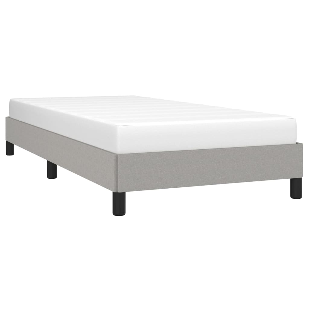 Estrutura de cama sem colchão 100x200 cm tecido cinzento-claro
