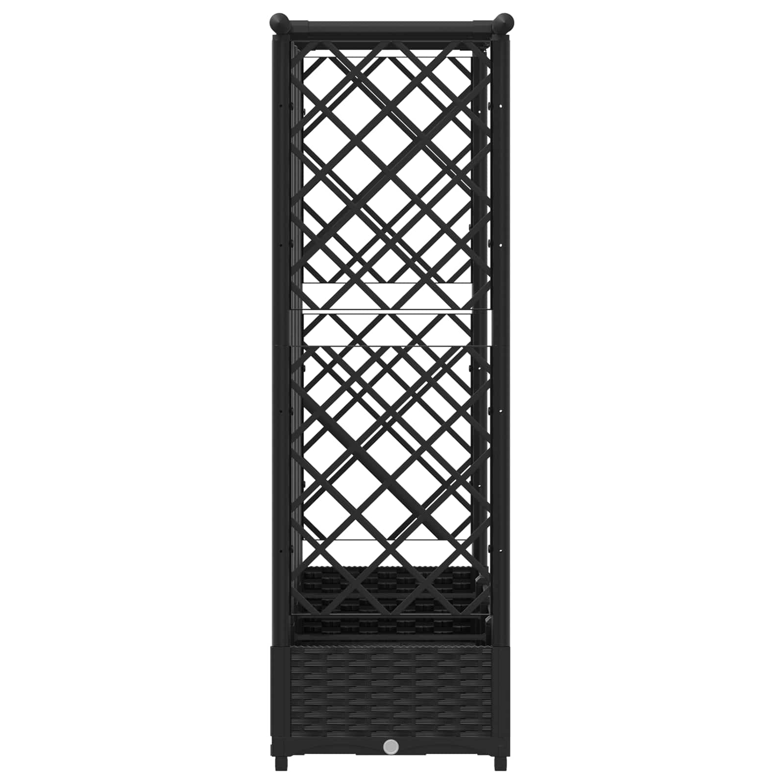 Cama elevada com treliça e telhado preto 202,5 x 40 x 121 cm PP