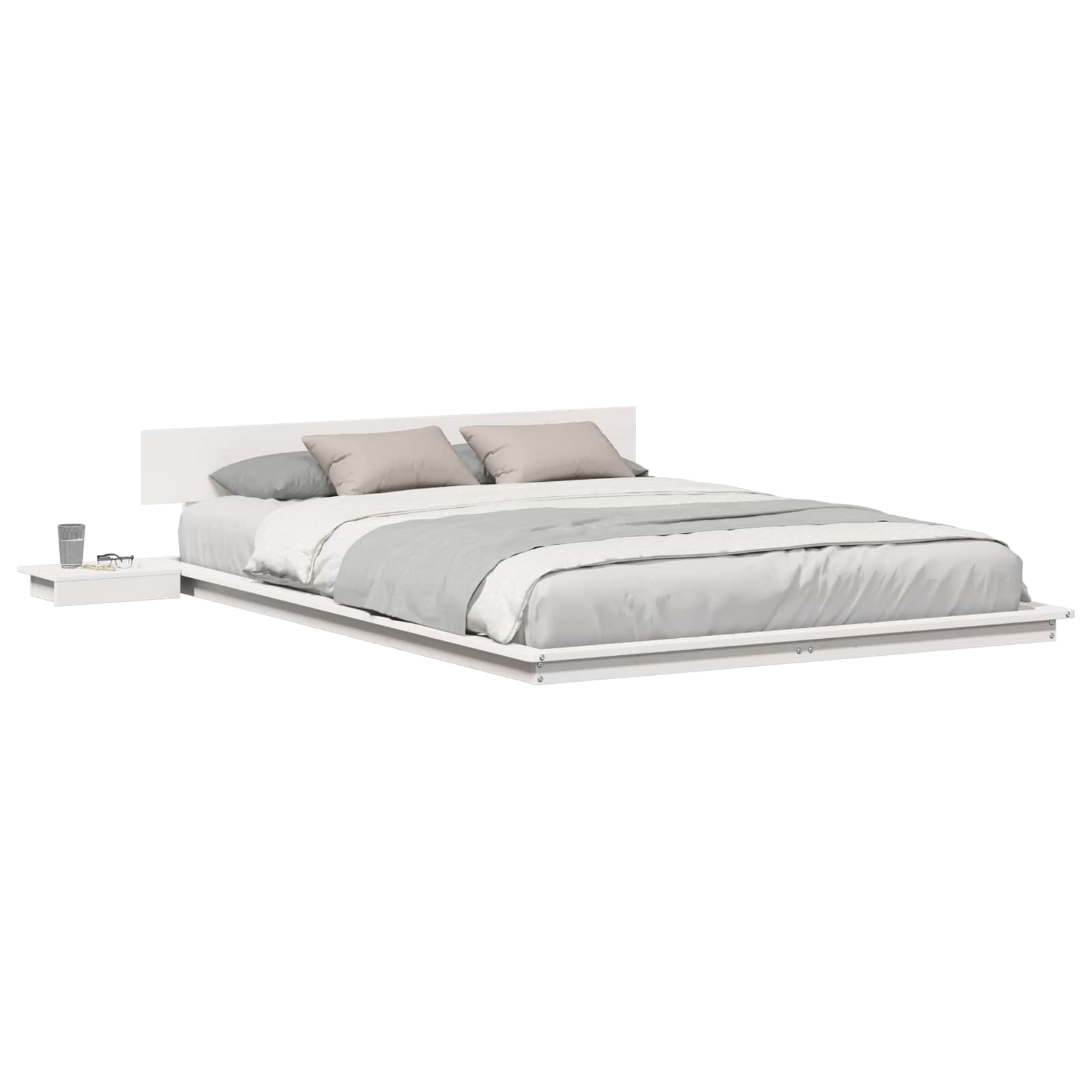 Estrutura da cama branco 150 x 200 cm madeira