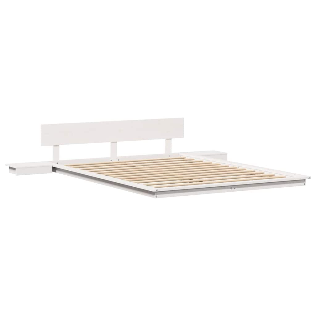 Estrutura da cama branco 150 x 200 cm madeira