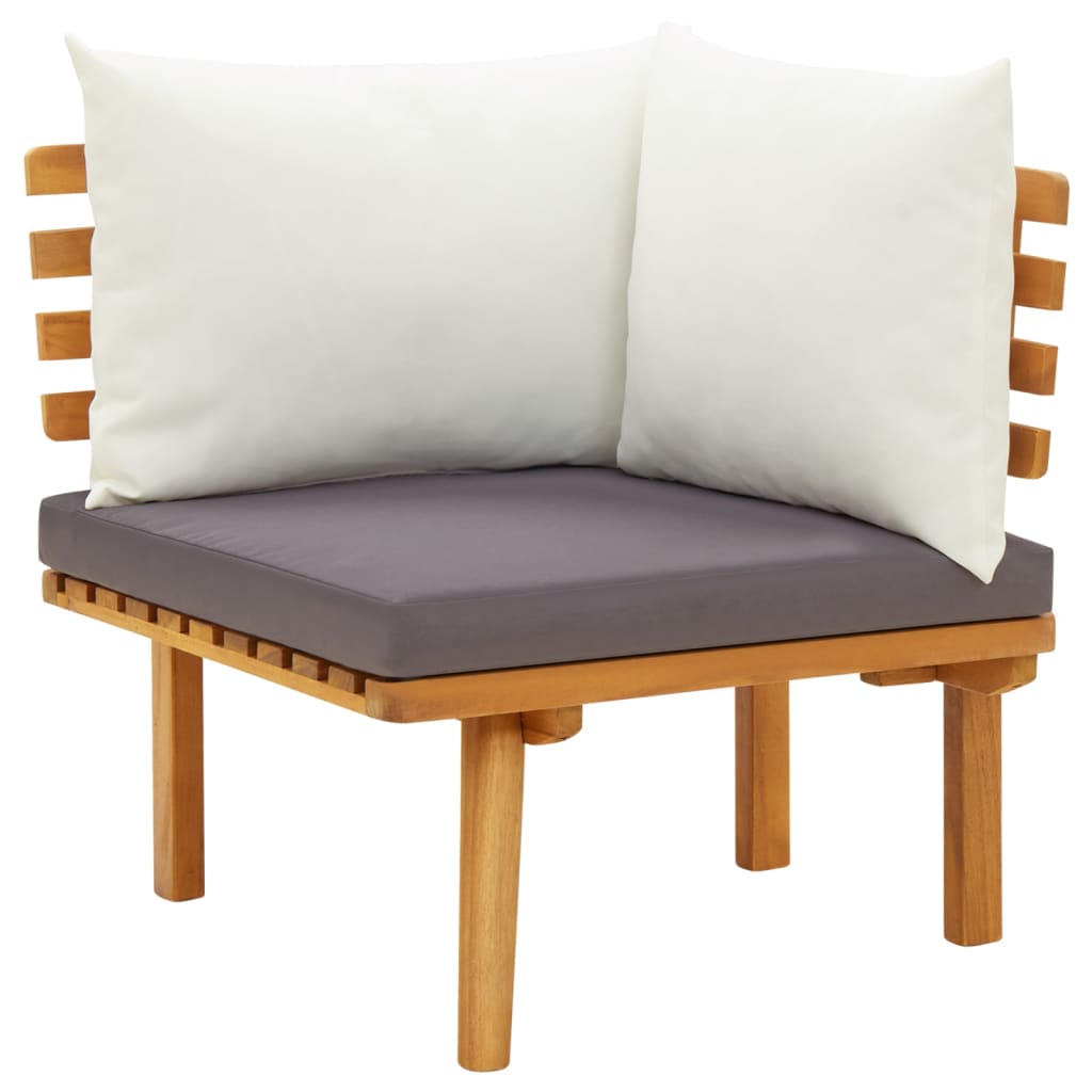 3 Pcs conjunto lounge de jardim com almofadões acácia maciça