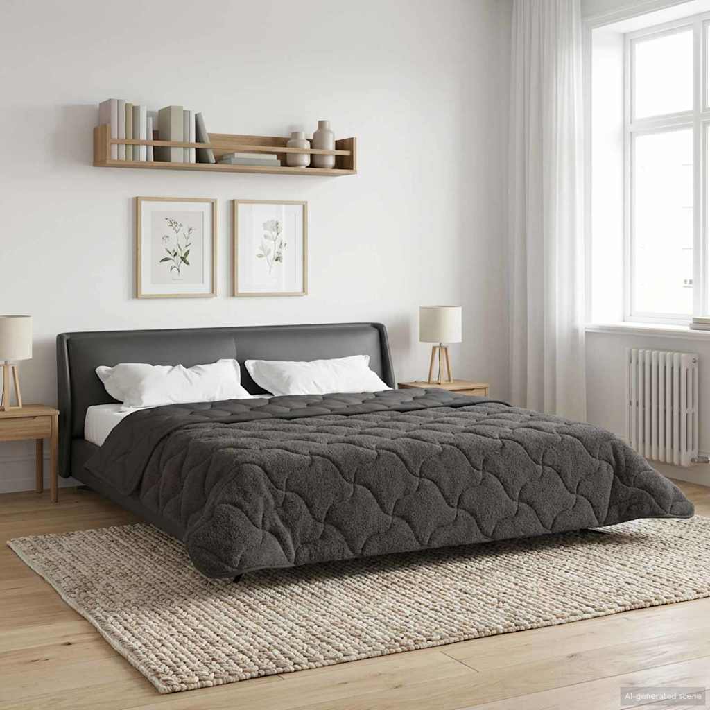 Duvet de ano inteiro colchonete antracite 200 x 200 cm