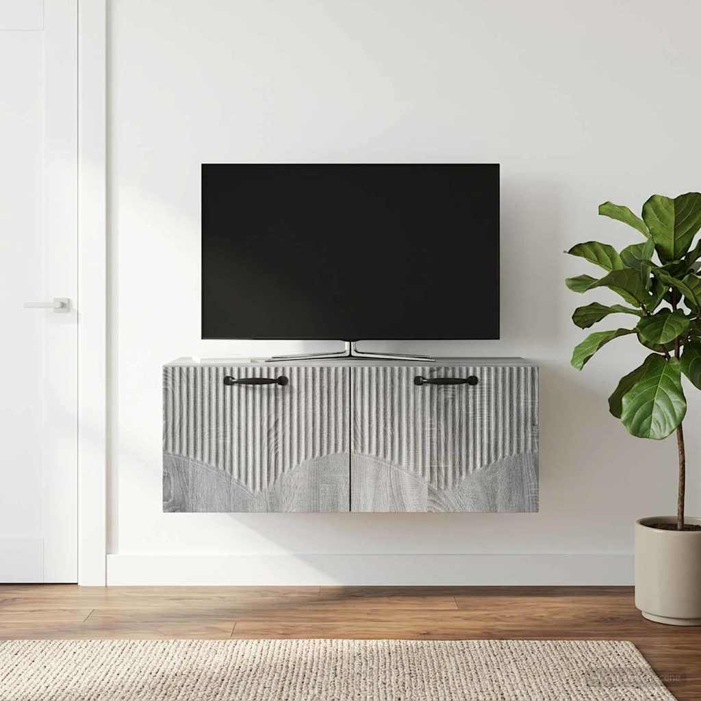 Gabinete de TV de parede sonoma cinzento 78,5 x 31 x 30 cm
