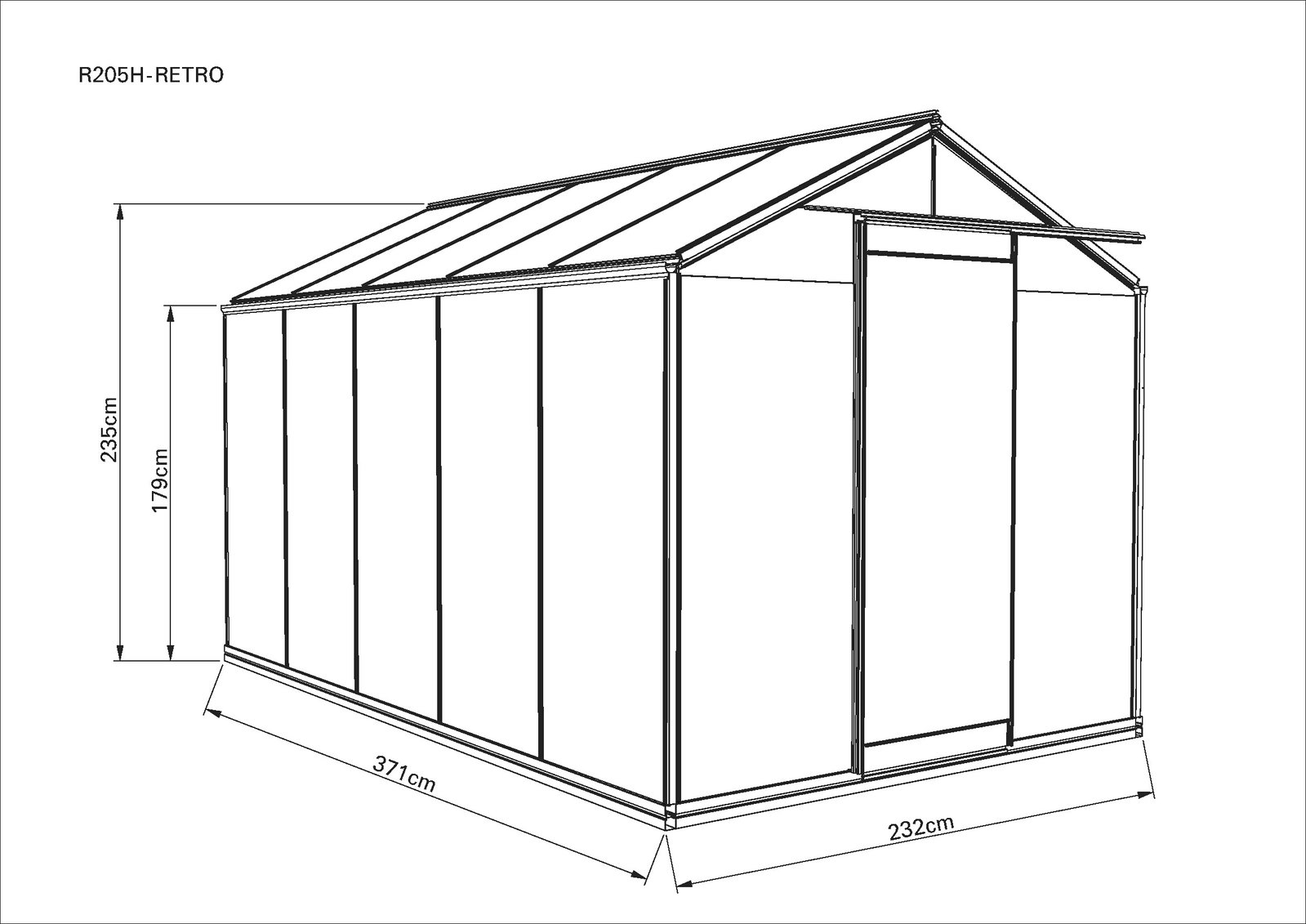 Estufa de Vidro Phoenix Black – 8,61 m²