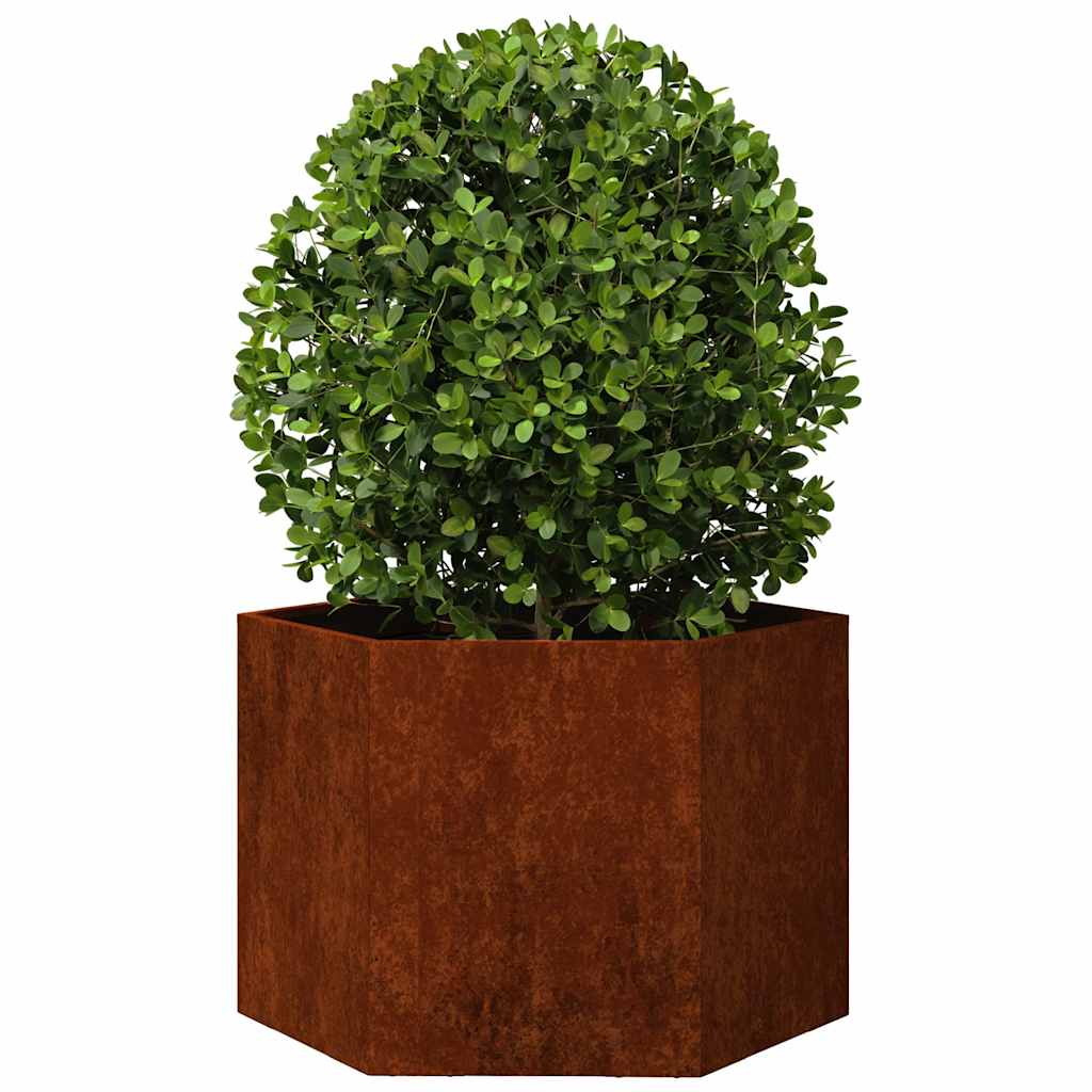 Vaso/floreira 60x60x45 cm aço corten cor enferrujado