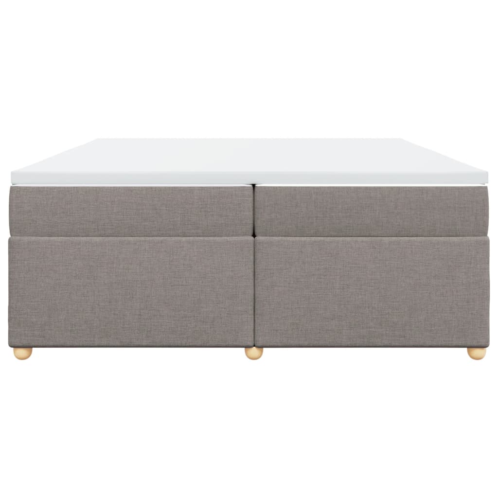 Cama com molas/colchão 200x200 cm tecido castanho-acinzentado
