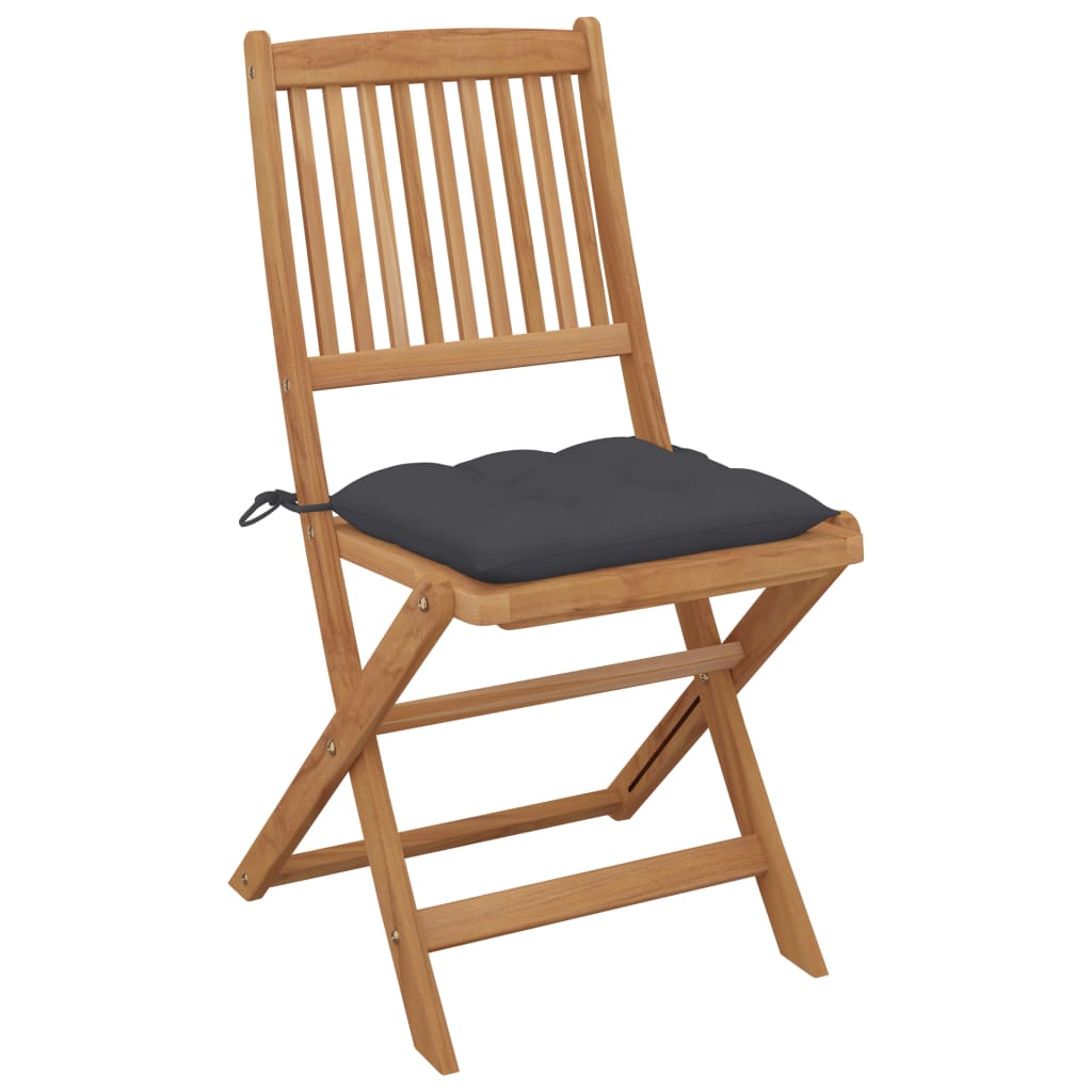Cadeiras de jardim dobráveis c/ almofadões 6 pcs acácia maciça