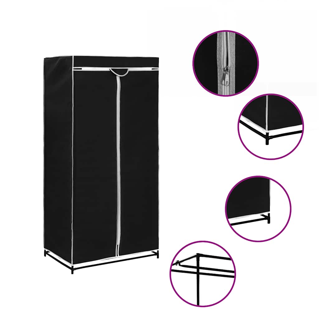 Roupeiro 75x50x160 cm preto