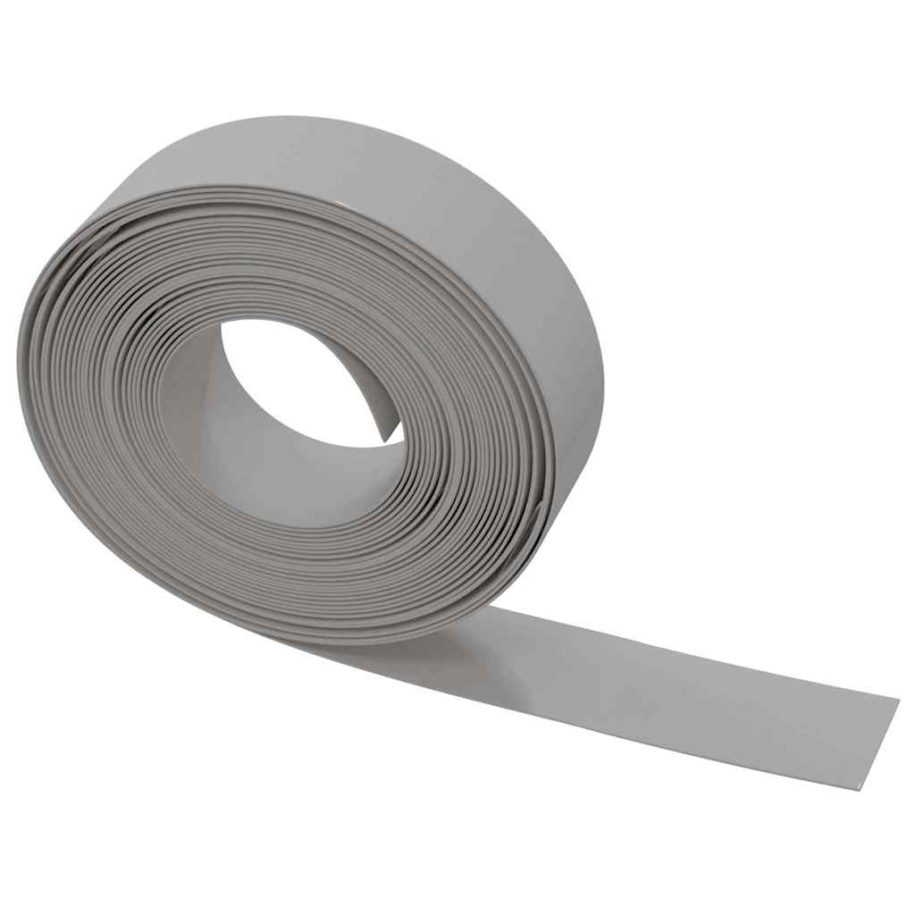 Bordas de jardim 4 pcs 10 m 15 cm polietileno cinzento