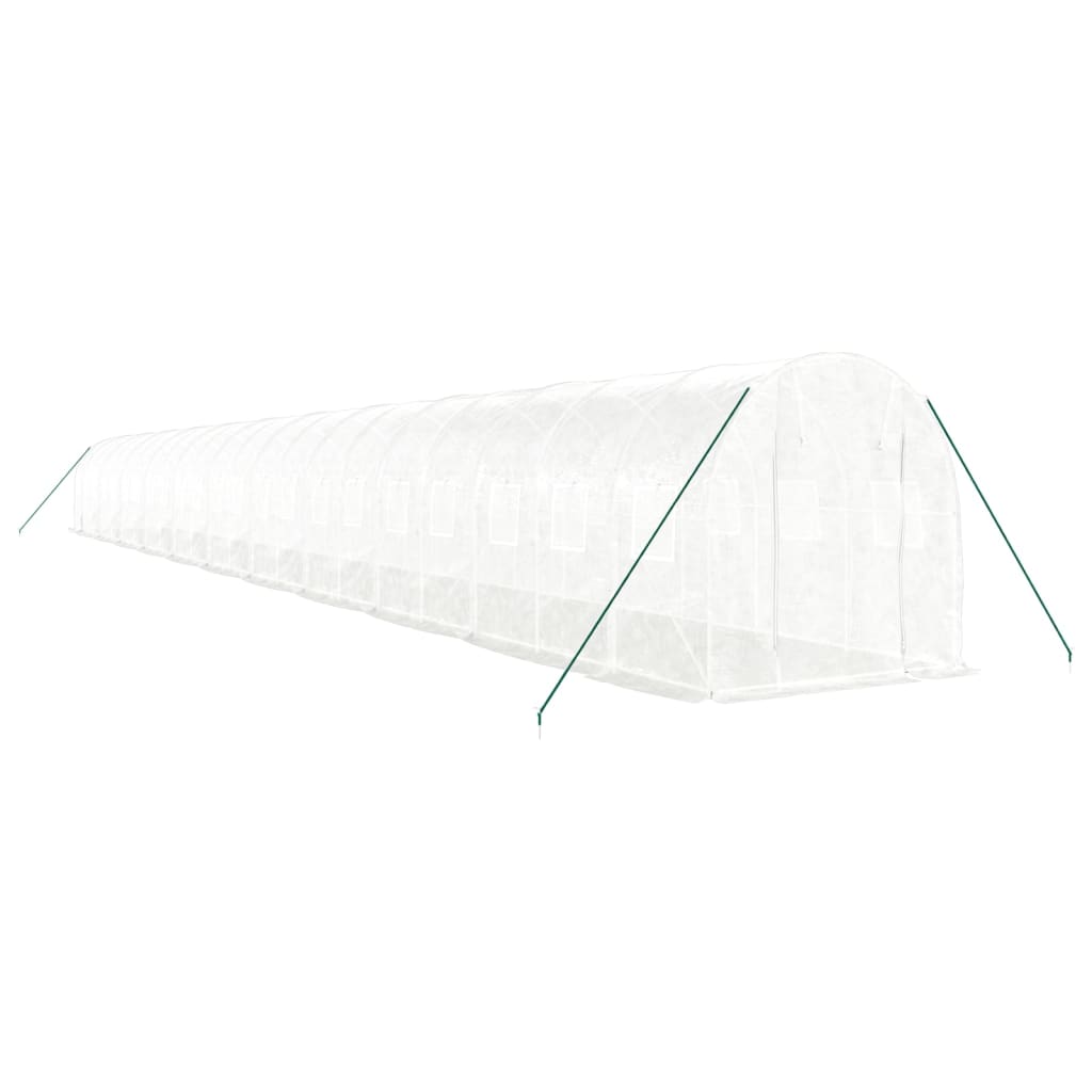 Estufa com estrutura de aço 44 m² 22x2x2 m branco