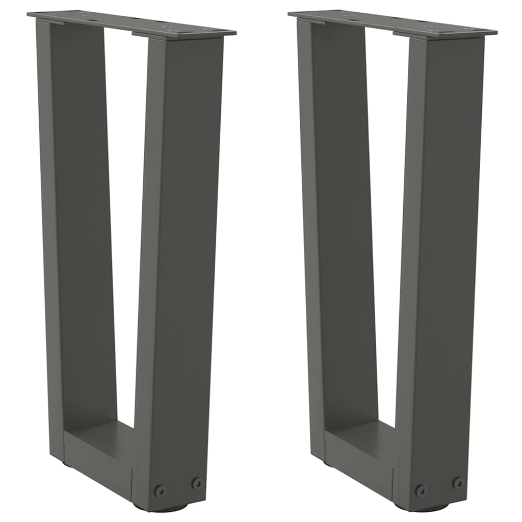 Pés para mesa de centro em v, 2 peças, antracite, 28x(42-43,3) cm, aço