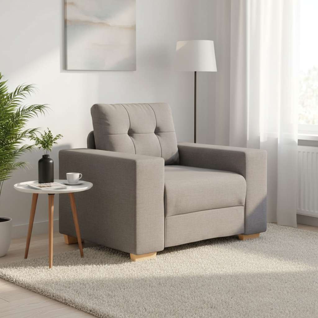 Sofá-cadeira taupe 100x78x80 cm tecido
