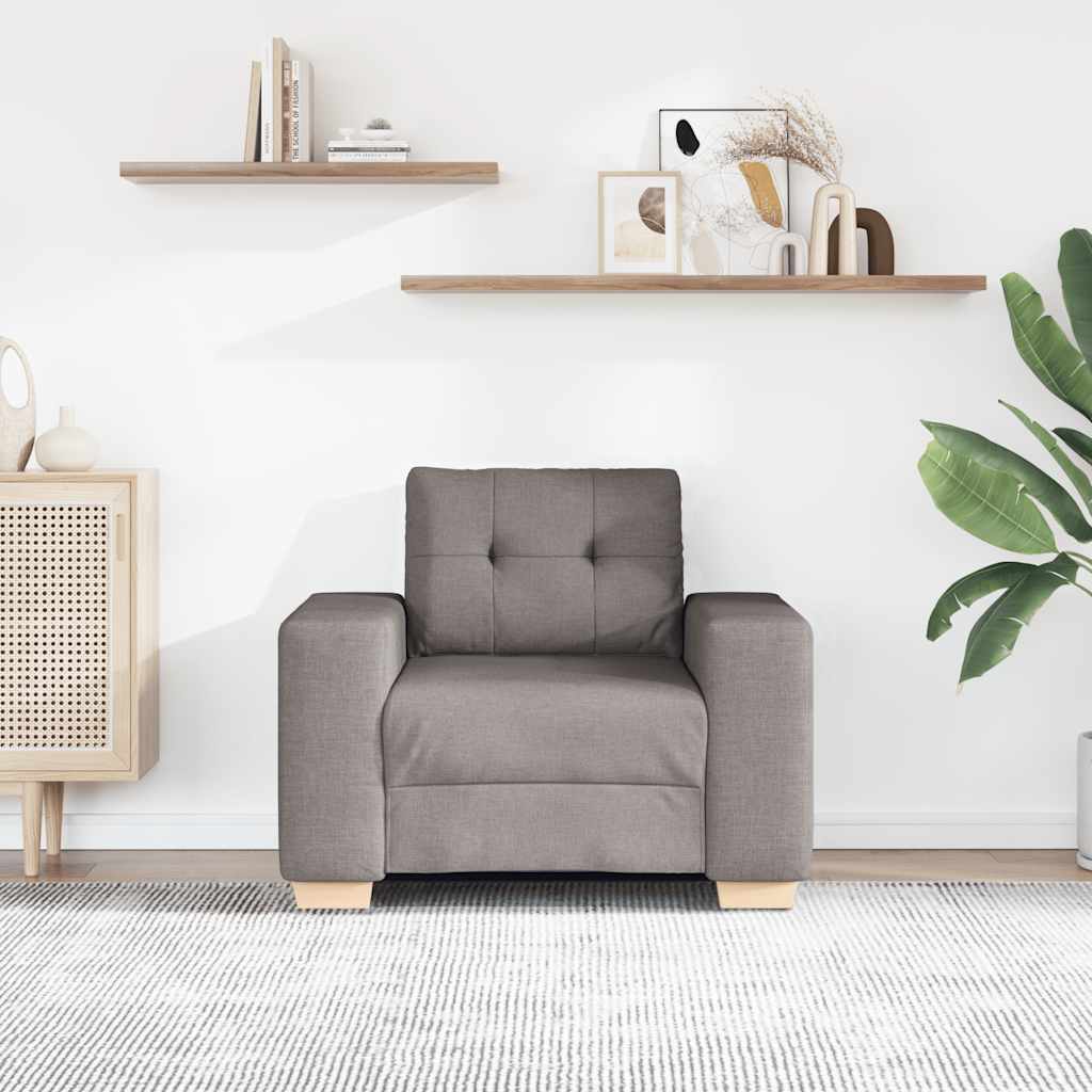 Sofá-cadeira taupe 100x78x80 cm tecido