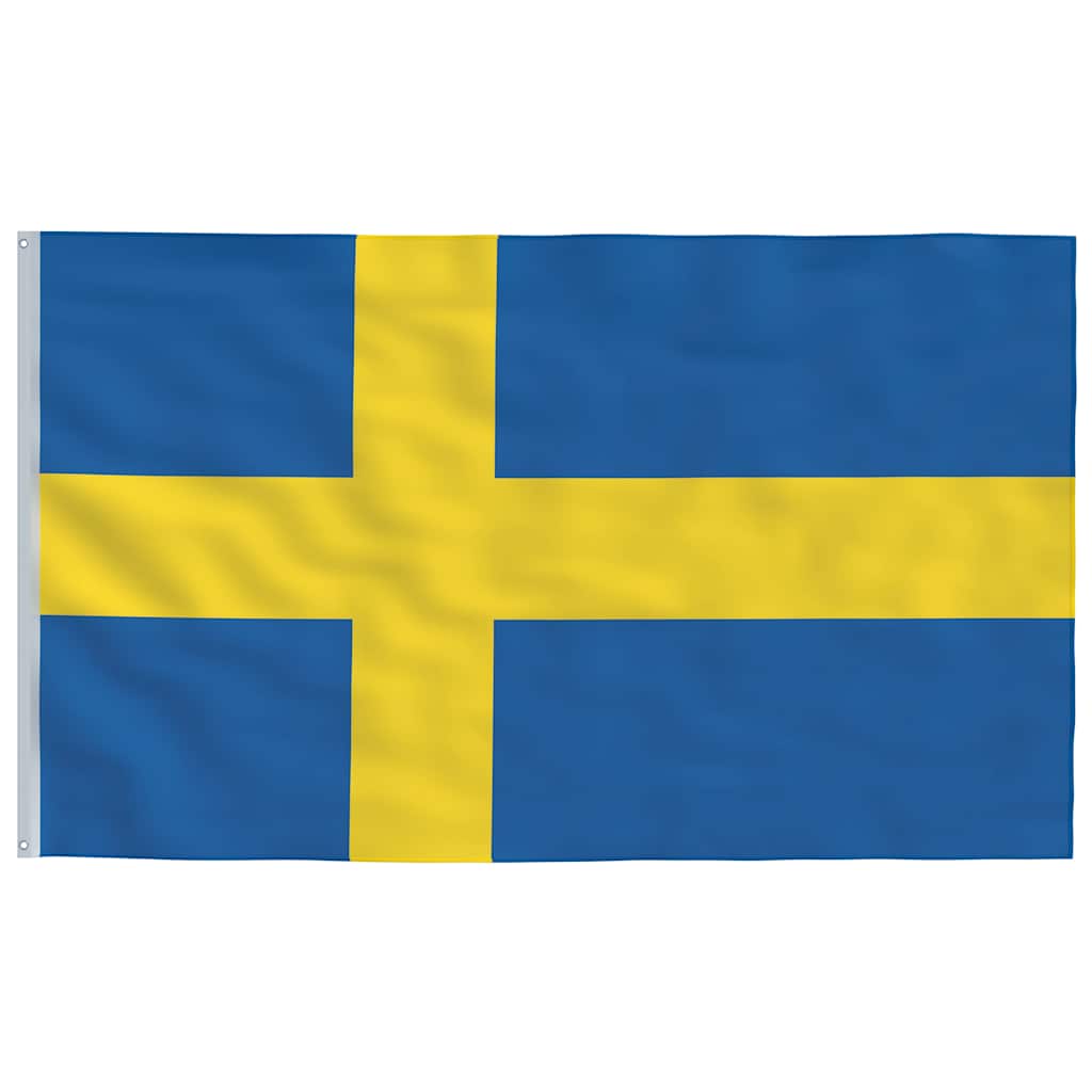 Bandeira da suécia e mastro 6,08 m alumínio