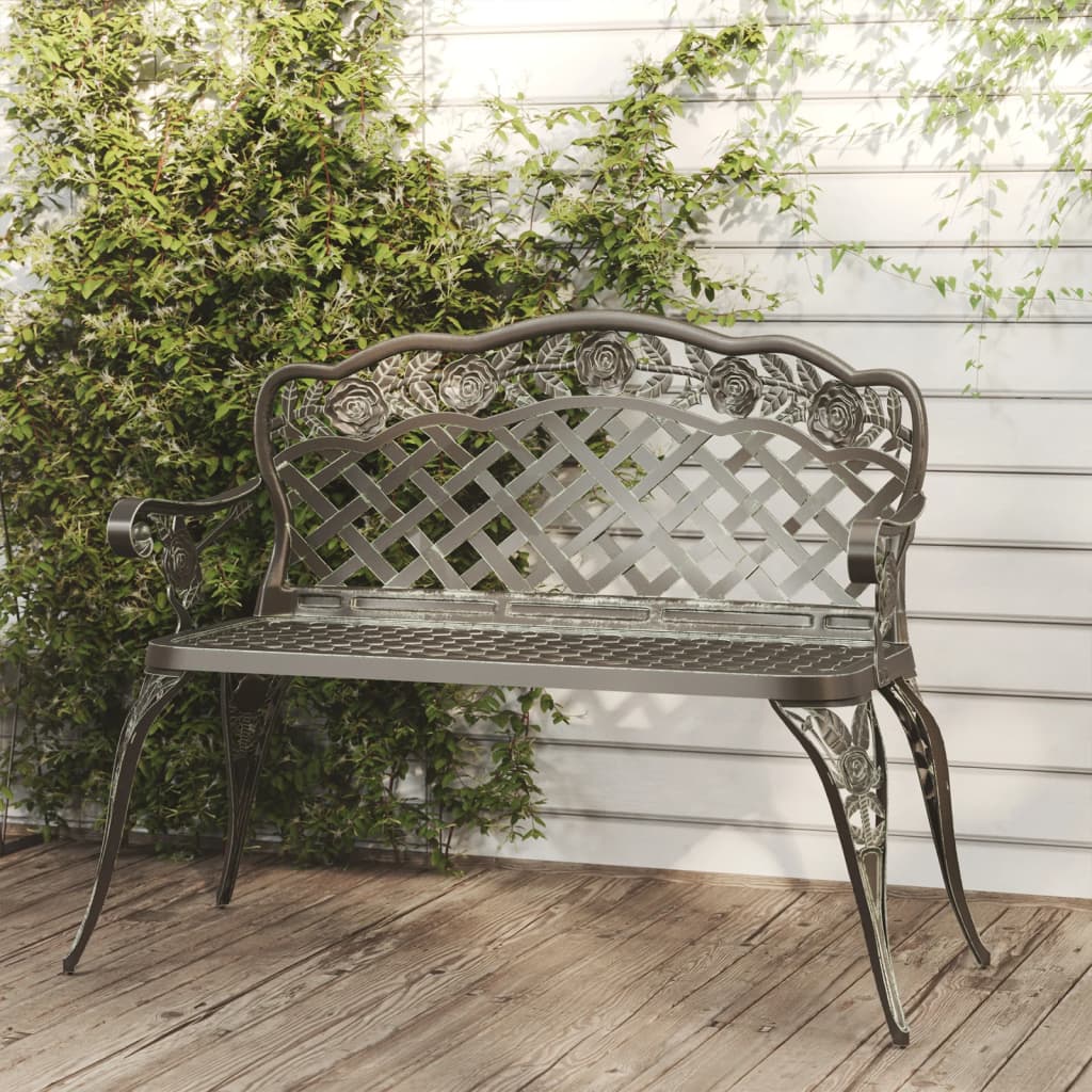 Banco de jardim 108 cm alumínio fundido verde