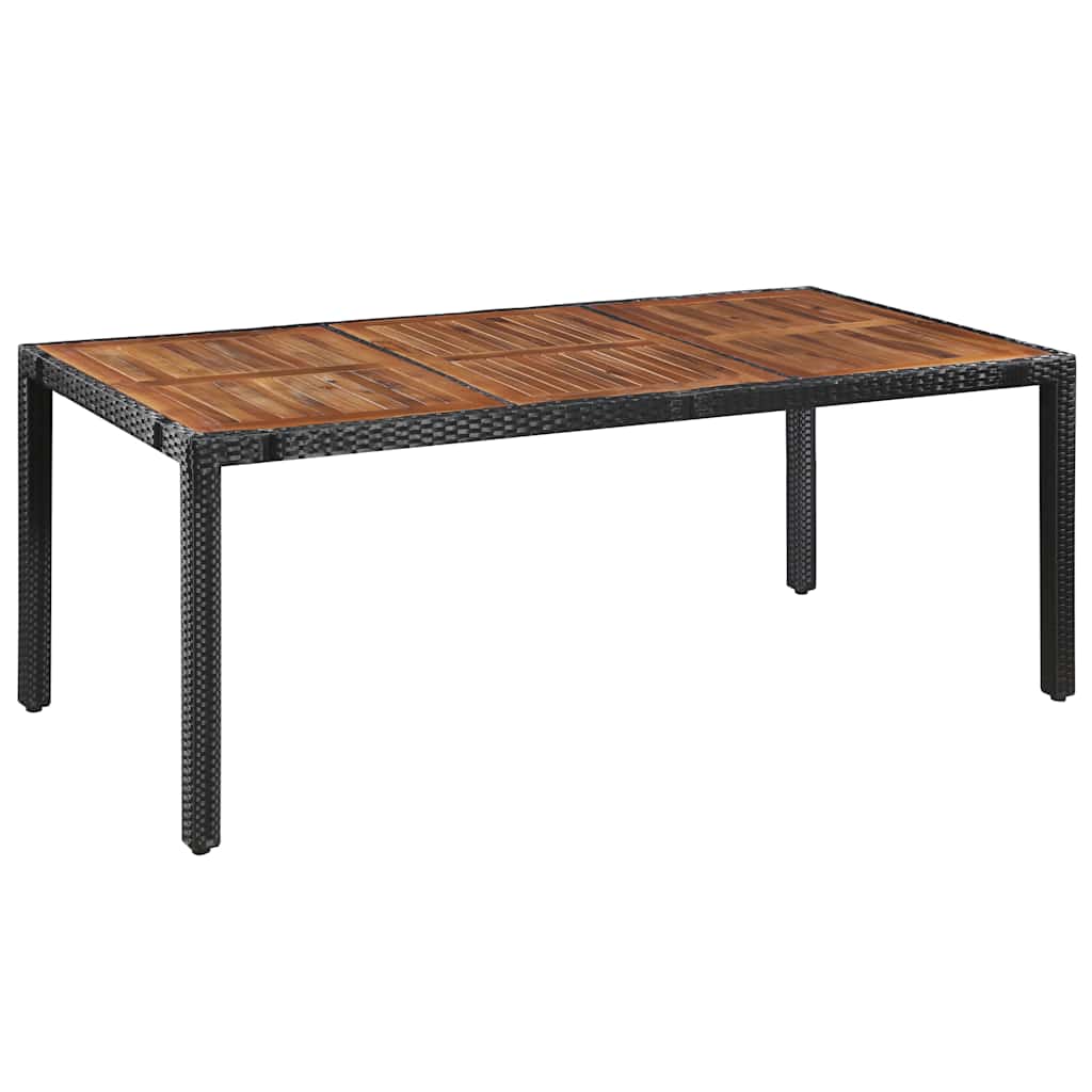 9 Pcs conjunto jantar exterior vime PE e madeira acácia preto