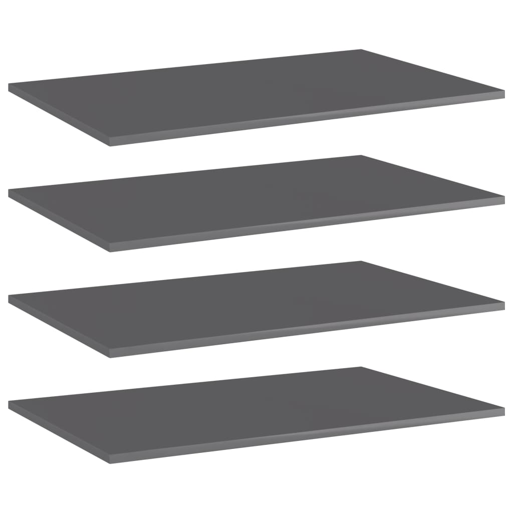 Prateleiras para estante 4 pcs 80x50x1,5cm contraplacado cinza