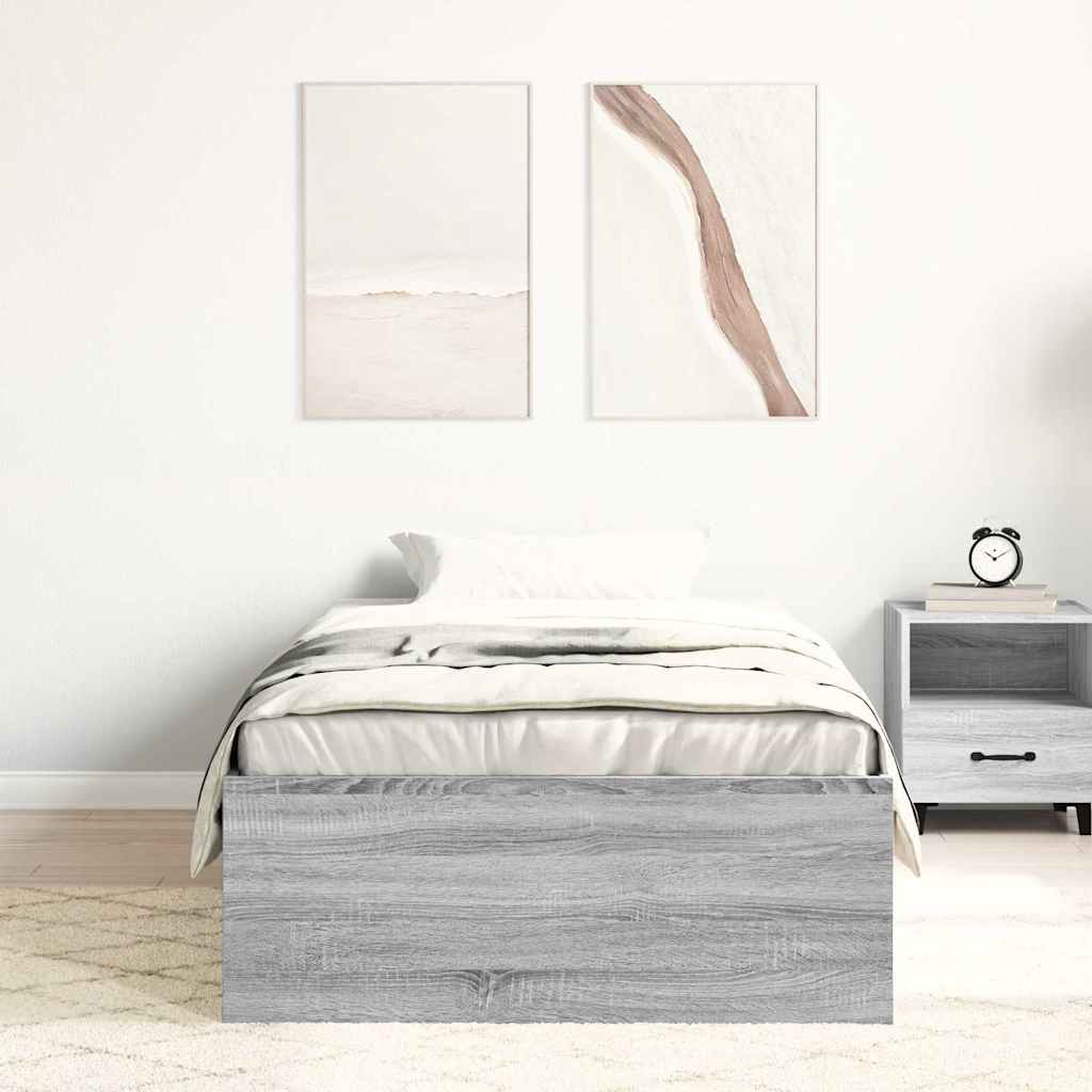 Estrutura de cama 100x200 cm cinzento sonoma