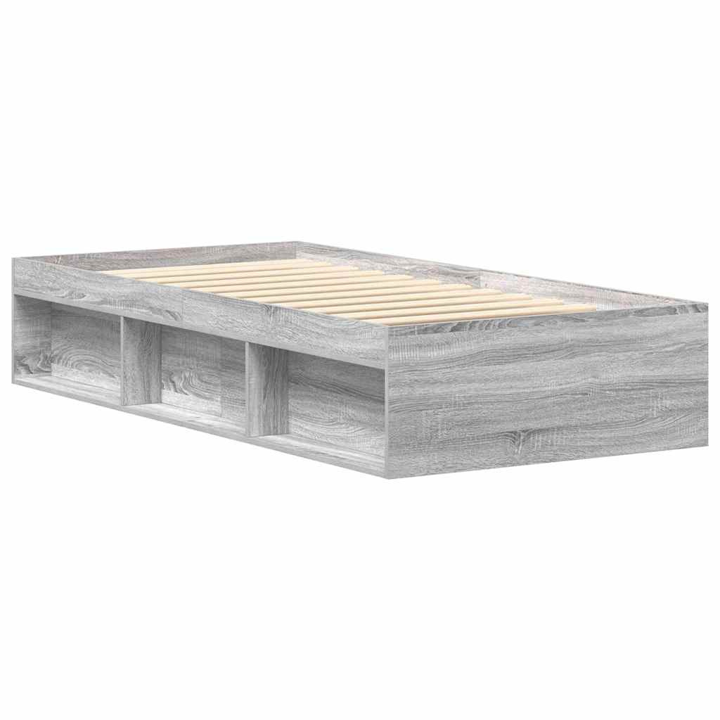 Estrutura de cama 100x200 cm cinzento sonoma