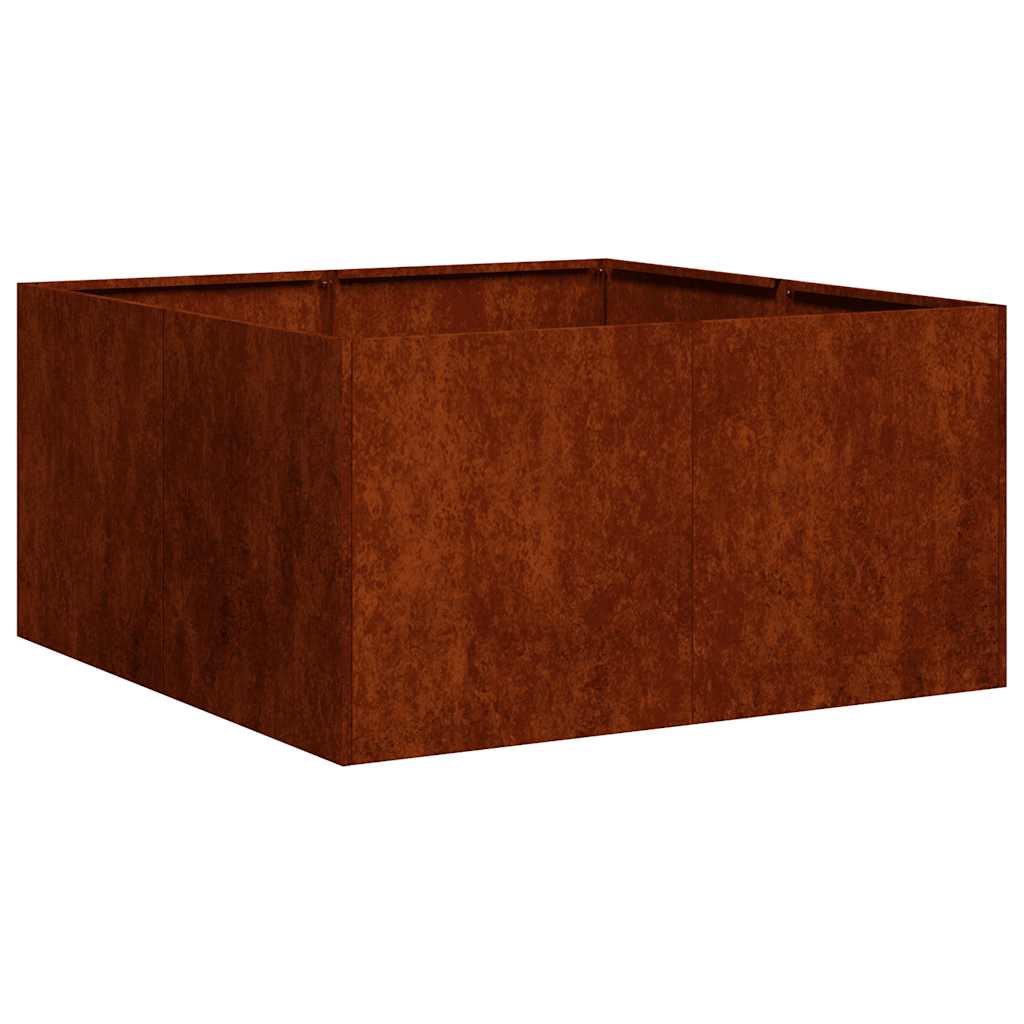 Floreira enferrujada 80x80x40 cm aço resistente