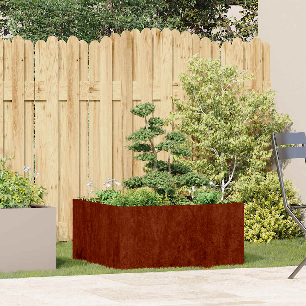 Floreira enferrujada 80x80x40 cm aço resistente