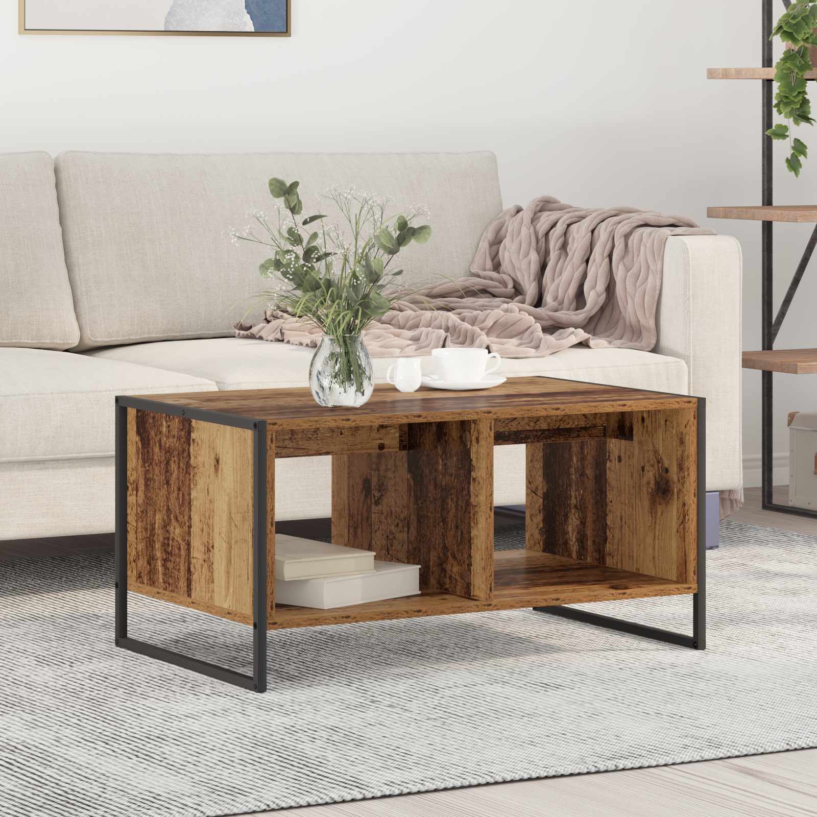 Mesa de centro madeira antiga 80 x 50 x 40 cm