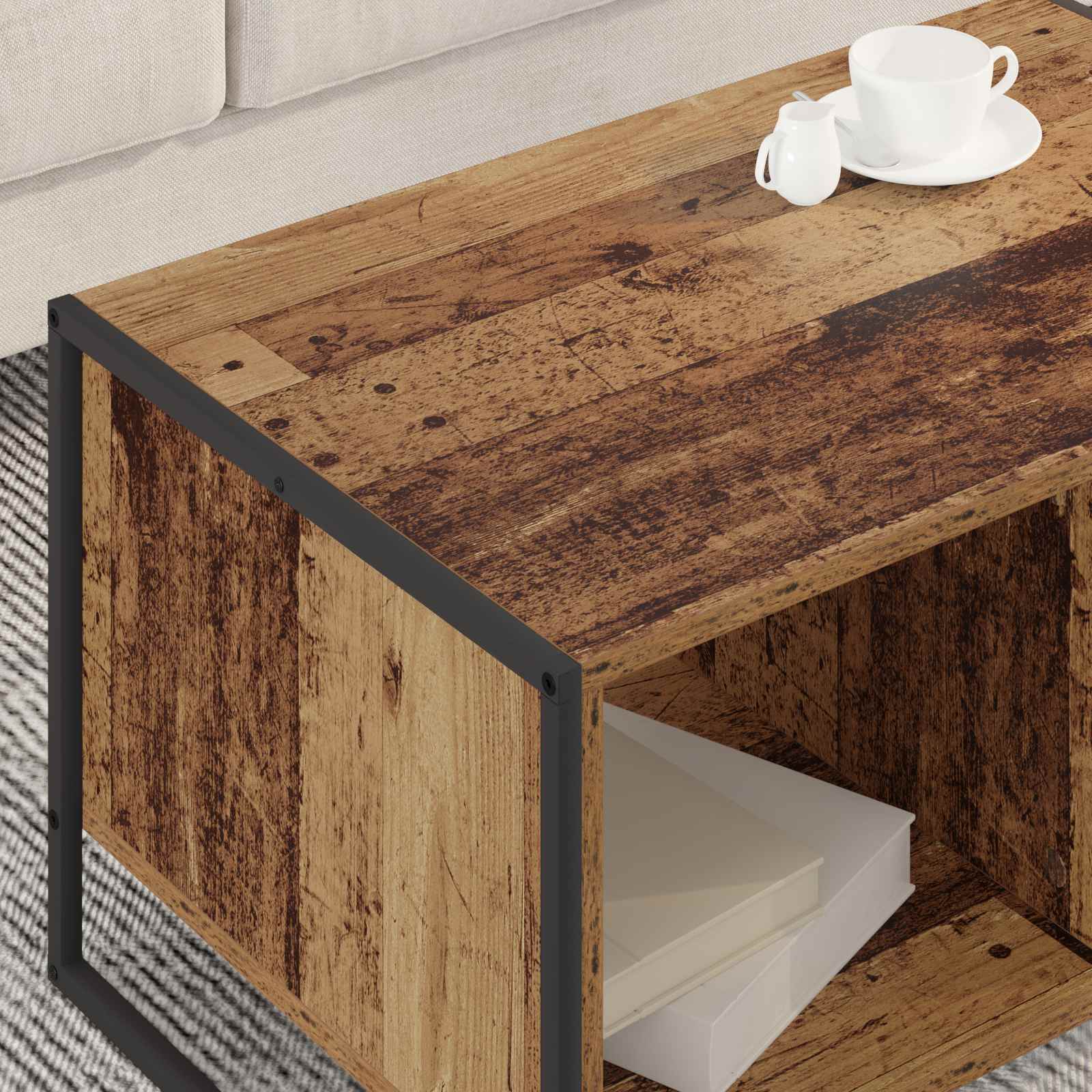 Mesa de centro madeira antiga 80 x 50 x 40 cm