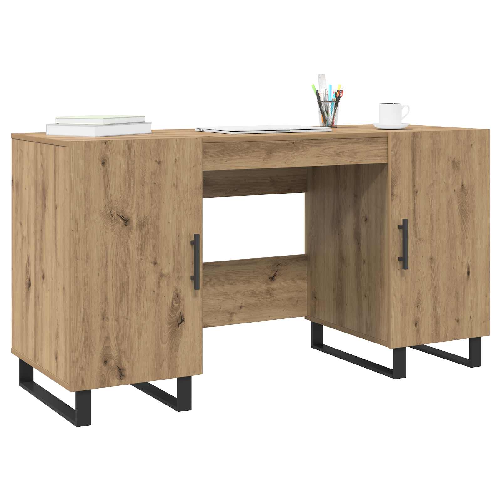 Mesa carvalho artisiano derivados de madeira 140 x 50 x 75 cm