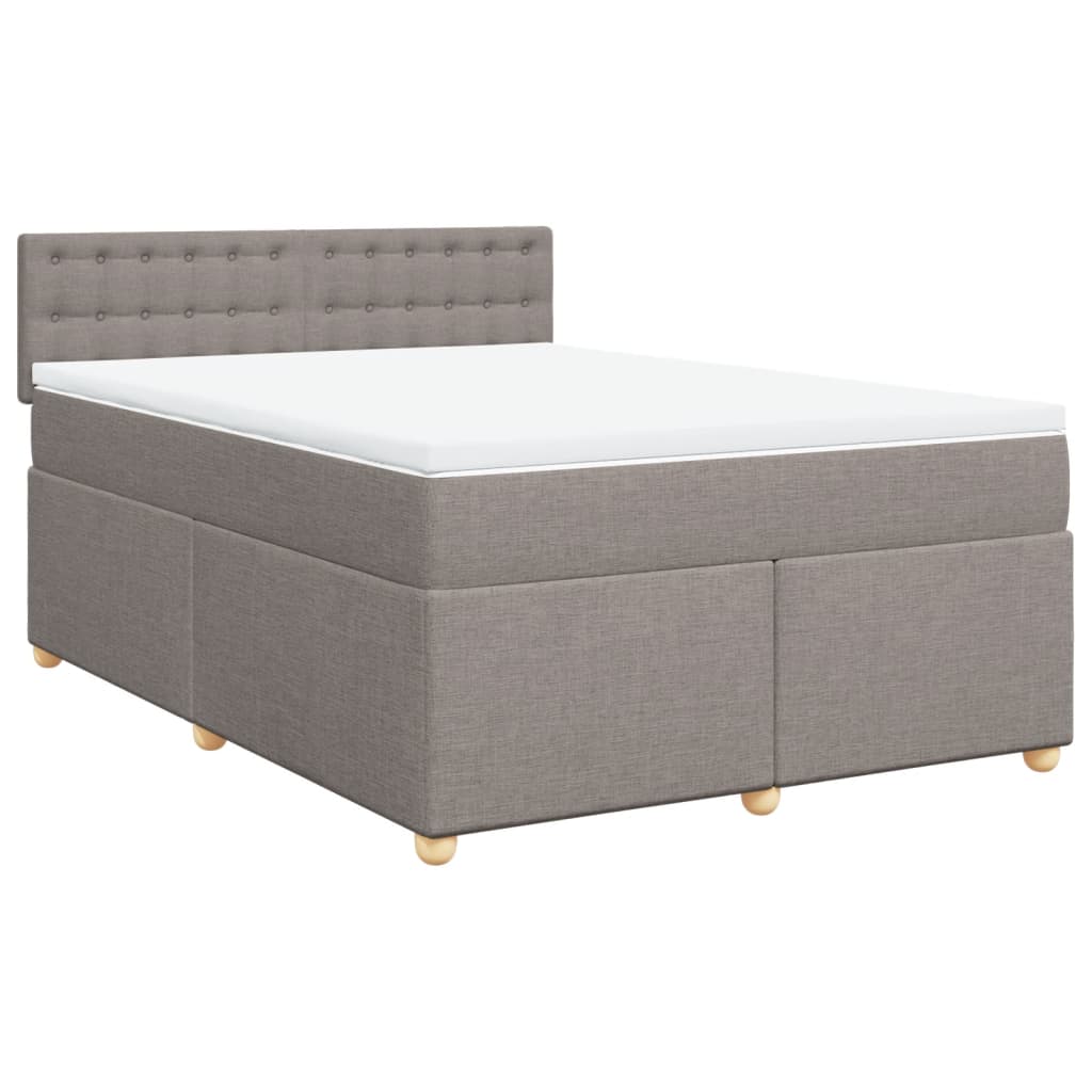 Cama com molas/colchão 140x190 cm tecido castanho-acinzentado