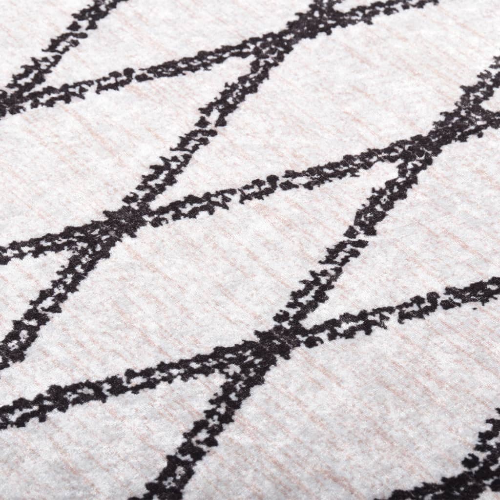 Tapete lavável 160x230 cm preto e branco