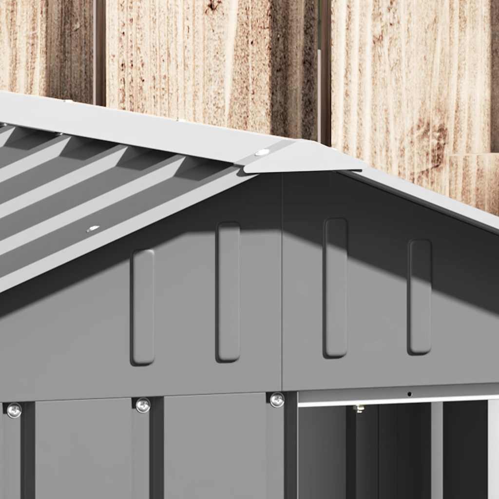 Casota para cães 116,5x103x81,5 cm aço galvanizado cinzento