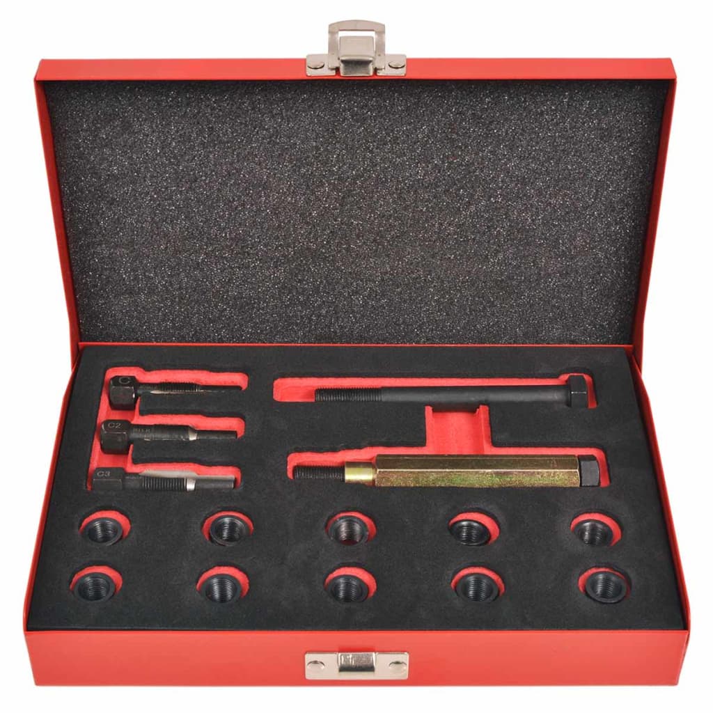 Kit reparação roscas velas incandescência 15 pcs m10 x 1,0 mm
