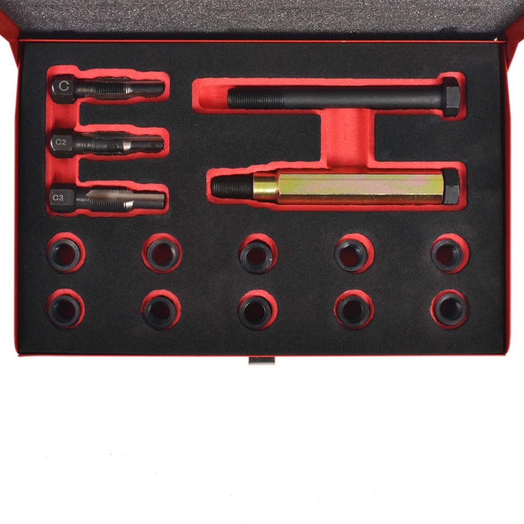 Kit reparação roscas velas incandescência 15 pcs m10 x 1,0 mm