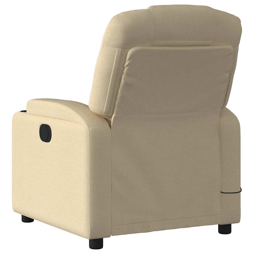 Poltrona reclinável de massagem em tecido creme