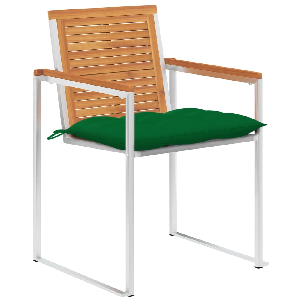 Cadeiras de jardim c/ almofadões 4 pcs madeira de acácia maciça
