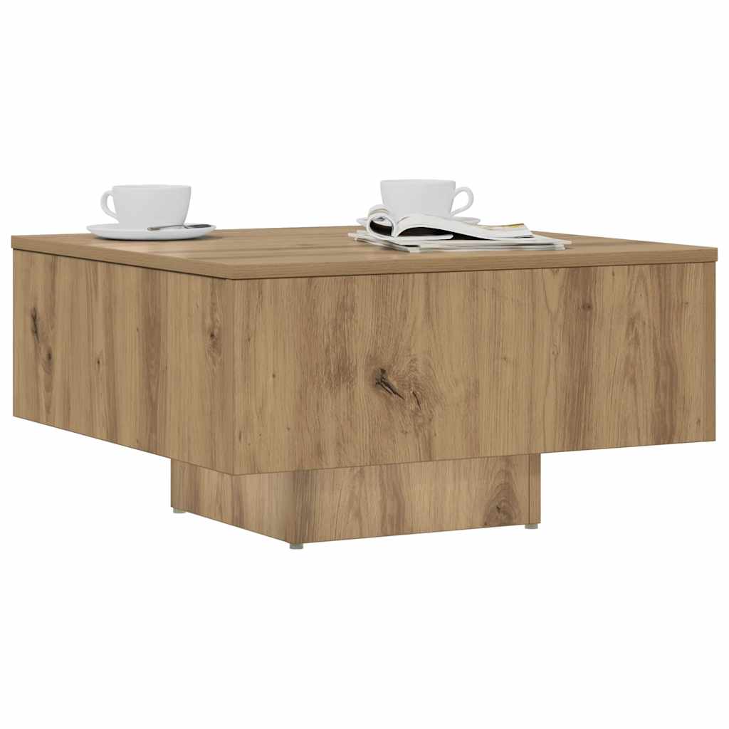 Mesa de centro 60x60x31,5cm derivados madeira carvalho castanho