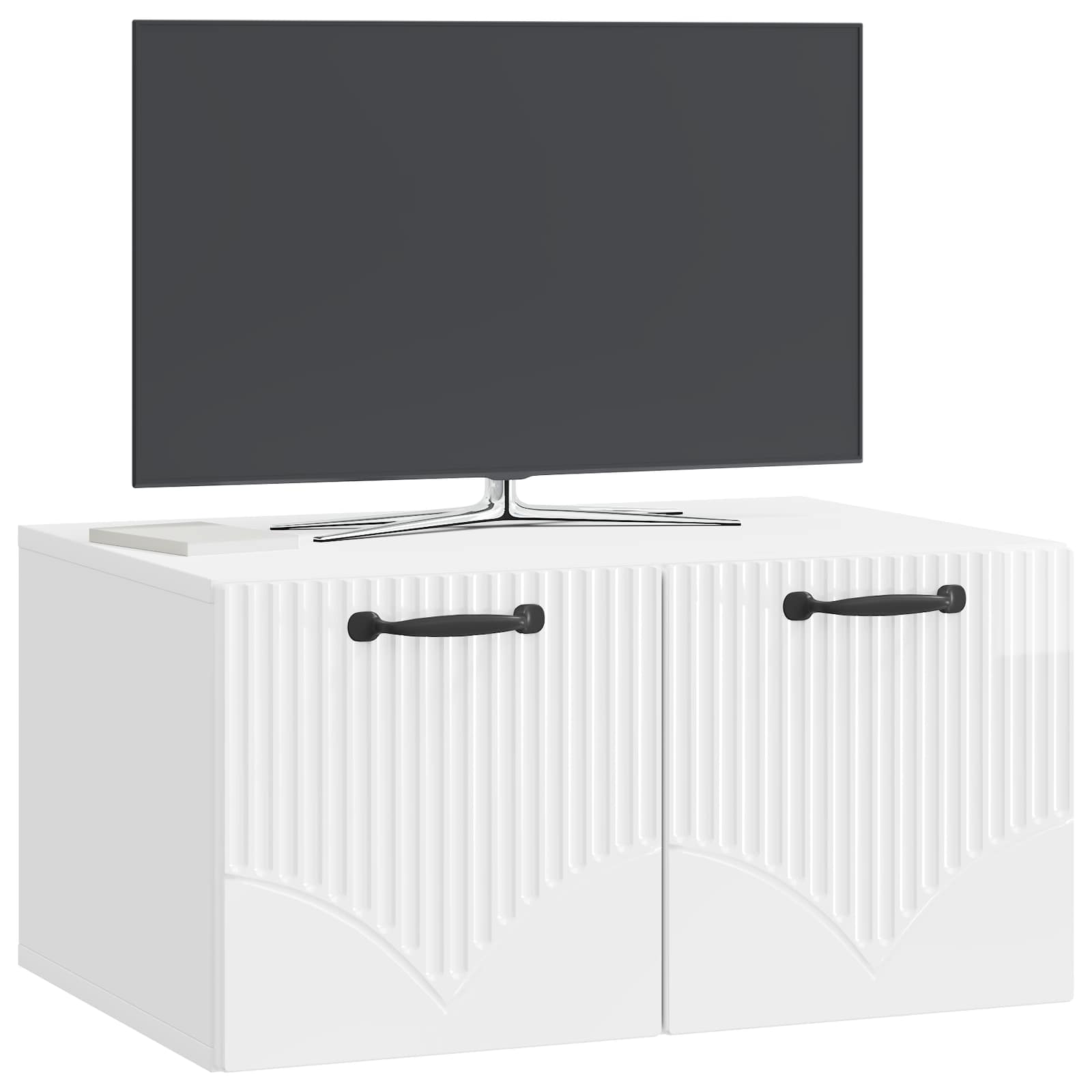 Gabinete de TV de parede branco brilhante 59,5 x 41 x 30 cm