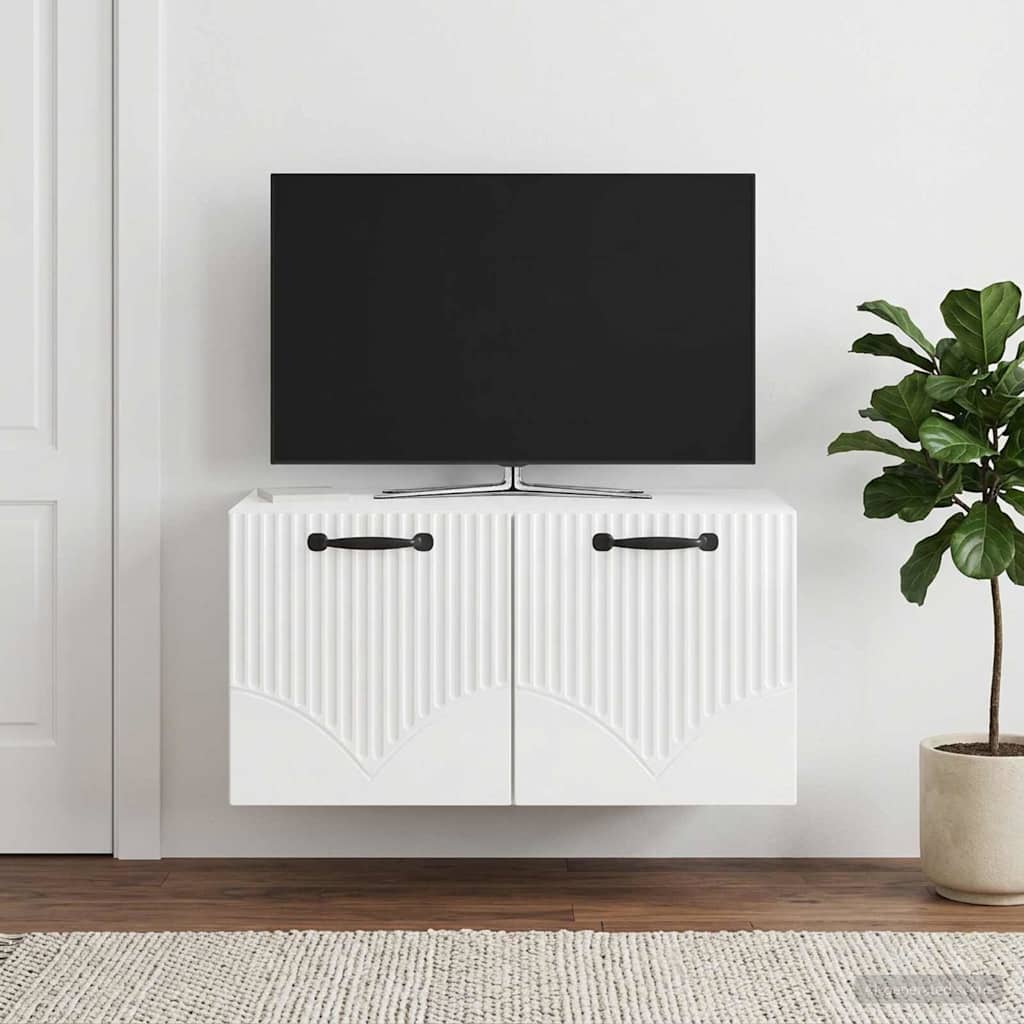 Gabinete de TV de parede branco brilhante 59,5 x 41 x 30 cm