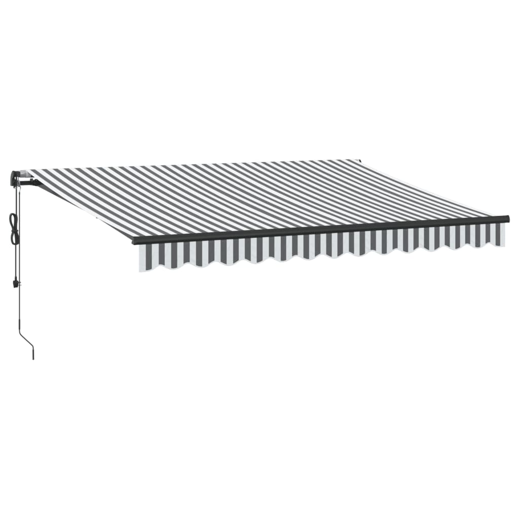 Toldo retrátil automático com leds 350x250 cm antracite/branco