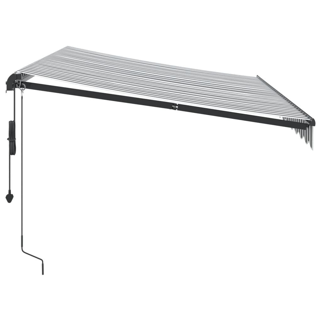 Toldo retrátil automático com leds 350x250 cm antracite/branco