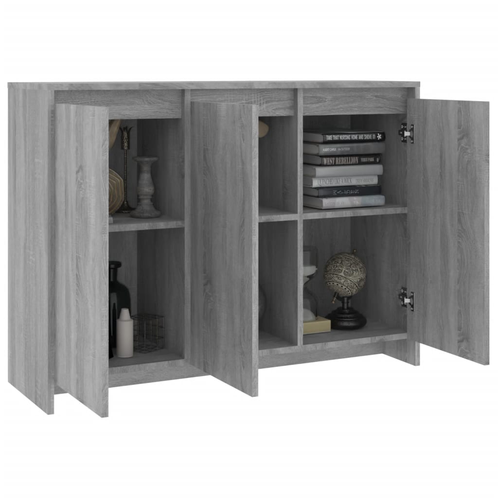 Aparador 102x33x75 cm derivados de madeira cinzento sonoma