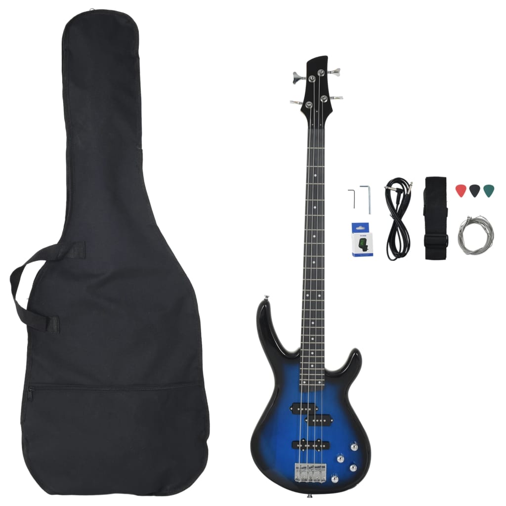 Baixo elétrico para iniciantes com saco 4/4 46" azul e preto