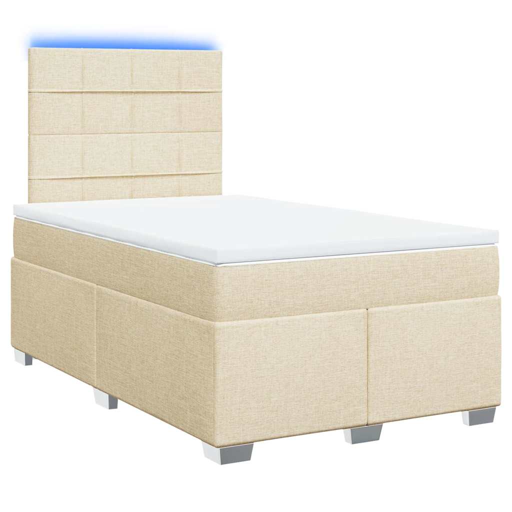Cama com molas/colchão 120x200 cm tecido cor creme