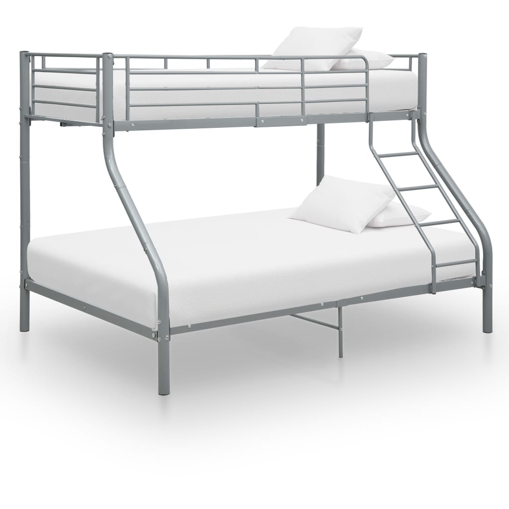 Estrutura de beliche 140x200/90x200 cm metal cinzento