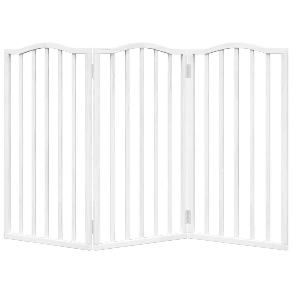 Portão para cães dobrável 3 painéis 150 cm álamo branco