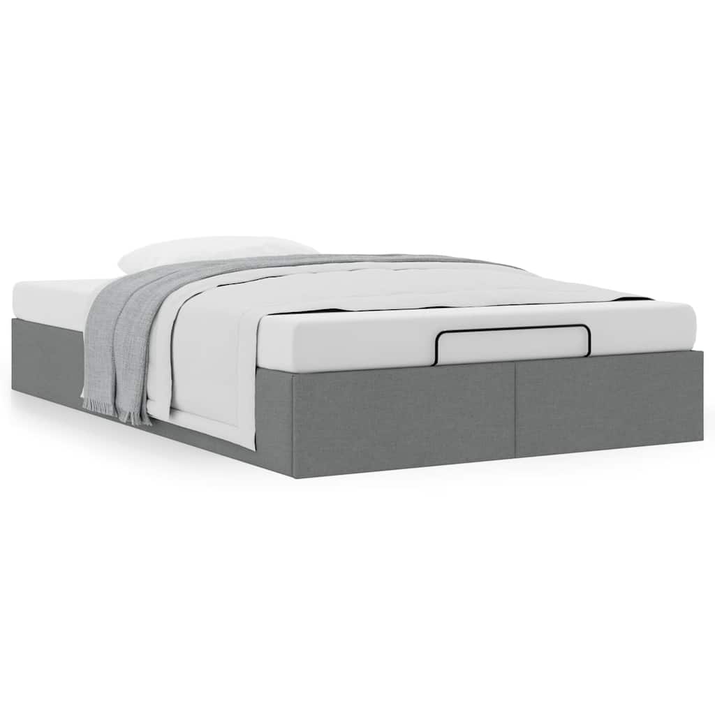 Estrutura de cama otomana sem colchão 120x200cm cinzento escuro