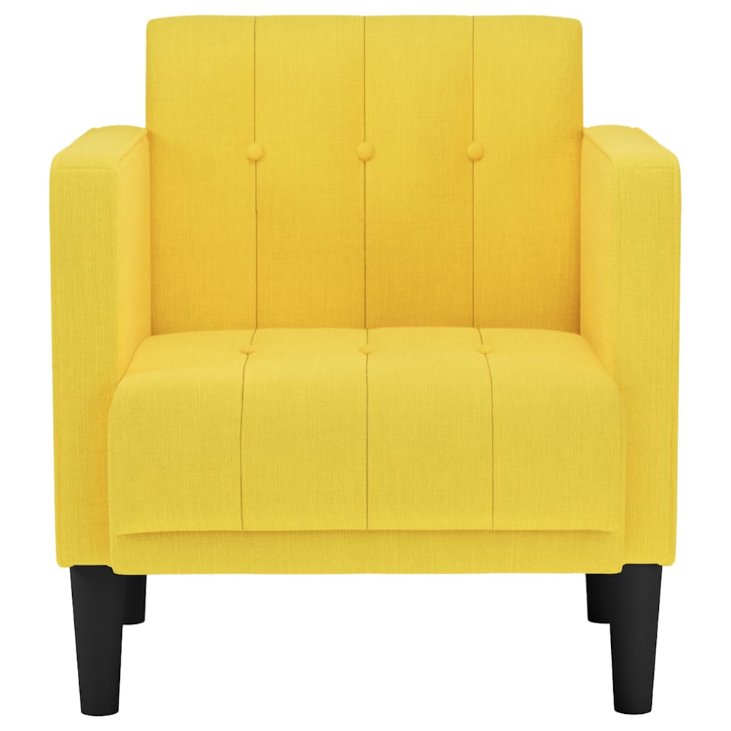 Poltrona com apoio de braços 53 cm tecido amarelo-claro